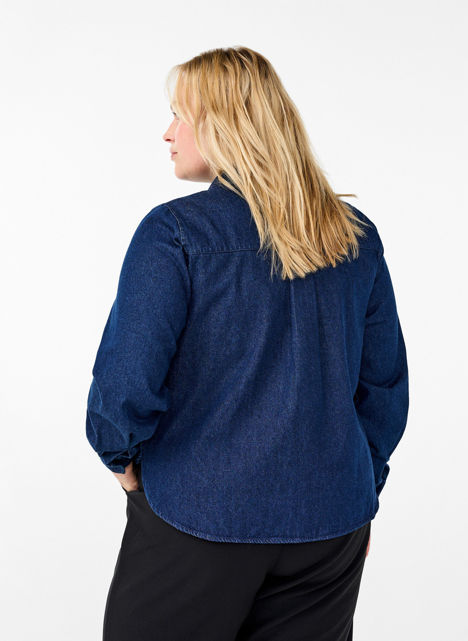 ZizziDenim-Jacke mit Brusttasche, Unwashed Denim, Model image number 1