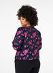 Jacquard-Jacke mit Blumenmuster, Black w. Red Rose, Model image number 1