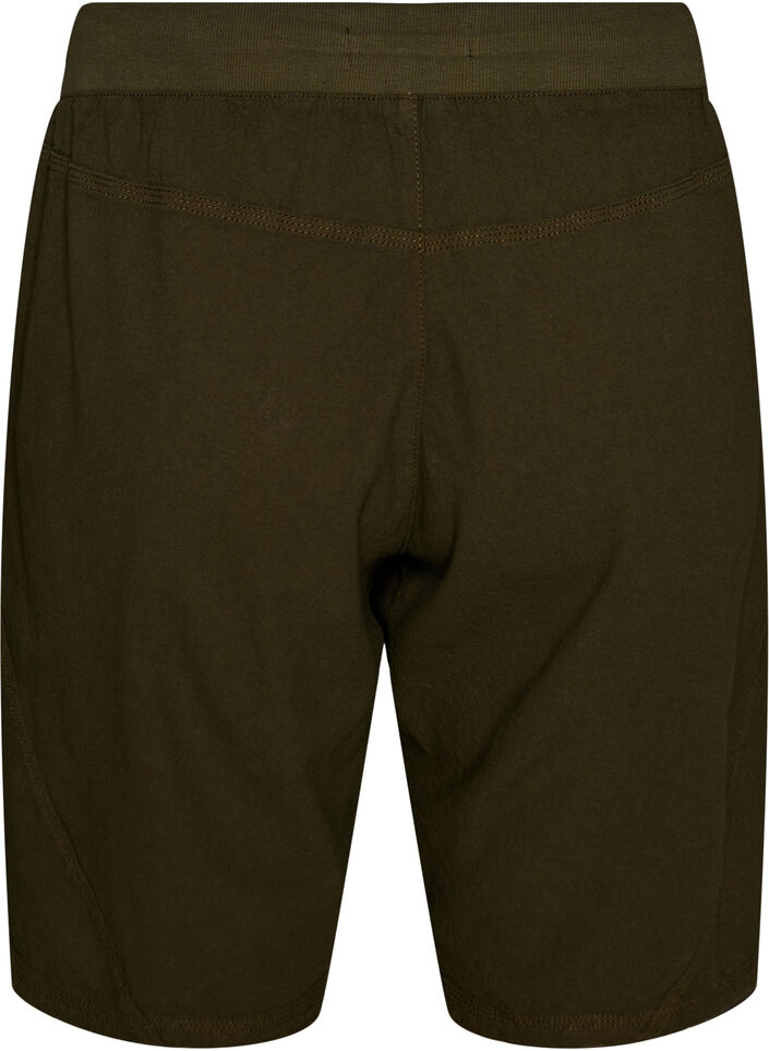 Lockere Shorts aus Baumwolle mit Taschen, Gr&uuml;n, Packshot image number 1