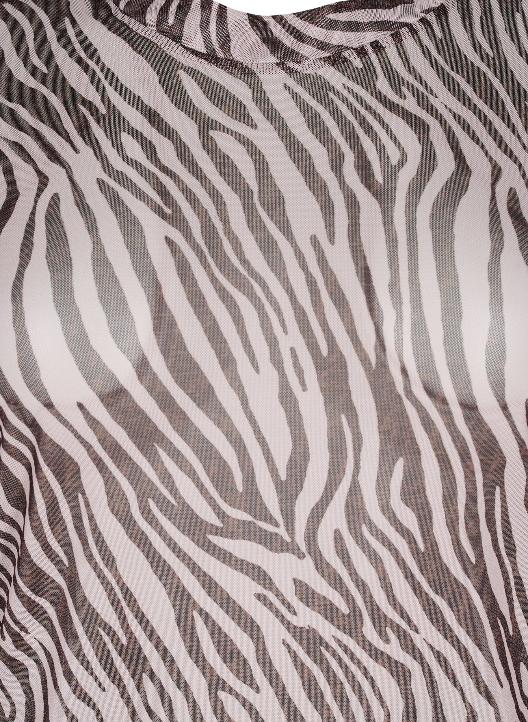 ZizziMesh-Top mit Zebraprint, Schwarz, Packshot image number 2