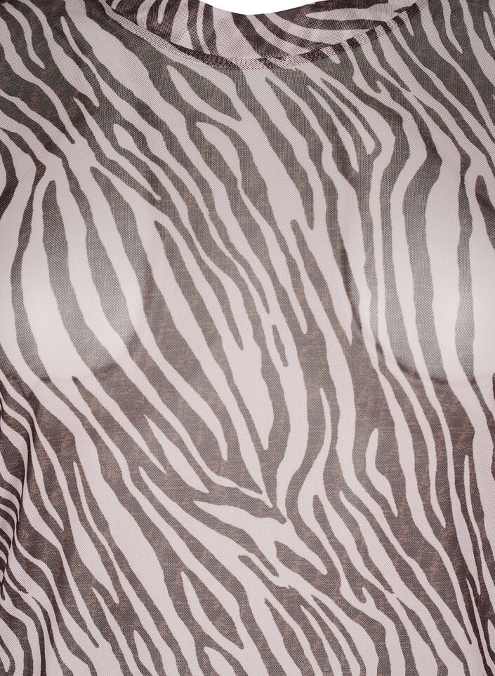 Mesh-Top mit Zebraprint, Schwarz, Packshot image number 2