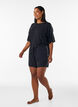 Pyjamashorts aus Modal mit Kontrastband, Schwarz, Model image number 1