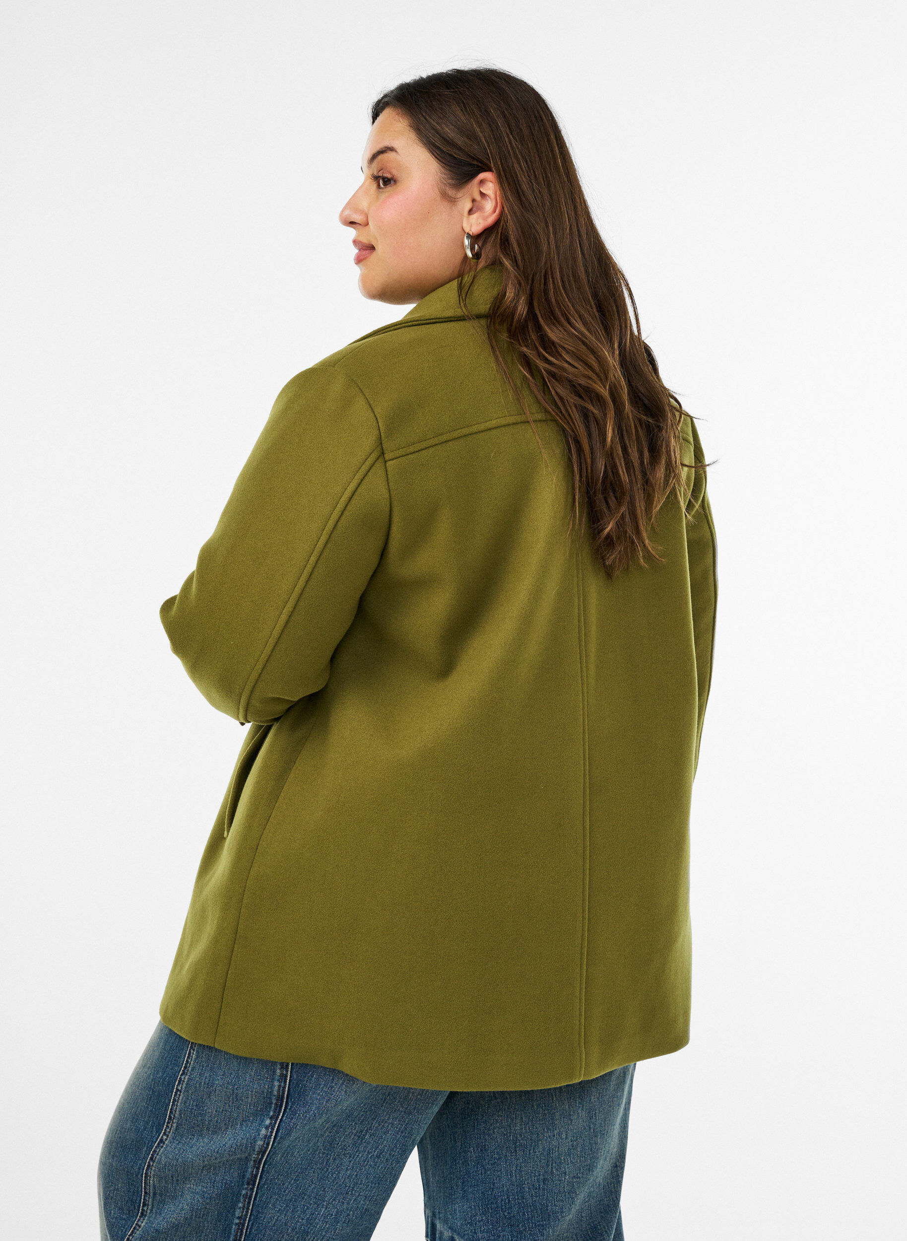 ZizziKurzmantel mit zweireihiger Knopfleiste, Gr&uuml;n, Model image number 2