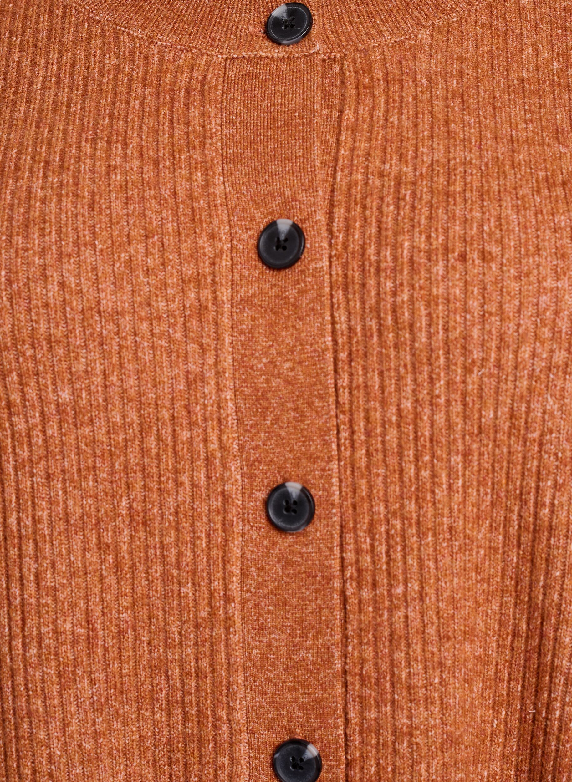ZizziRippenstrick Strickjacke mit Kn&ouml;pfen, Orange, Packshot image number 2