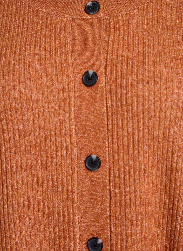 Rippenstrick Strickjacke mit Knöpfen, Orange, Packshot image number 2