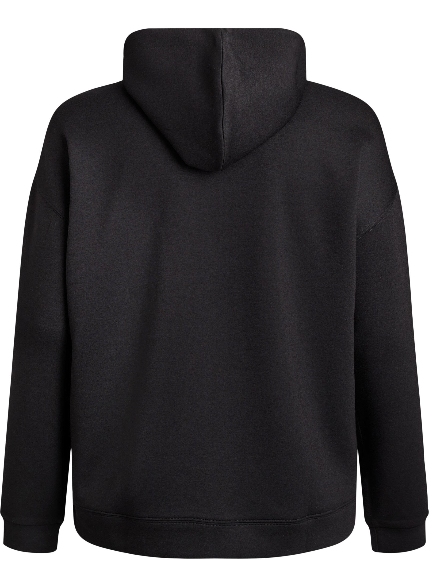 ZizziScuba-Hoodie mit Rei&szlig;verschluss und Taschen, Schwarz, Packshot image number 1