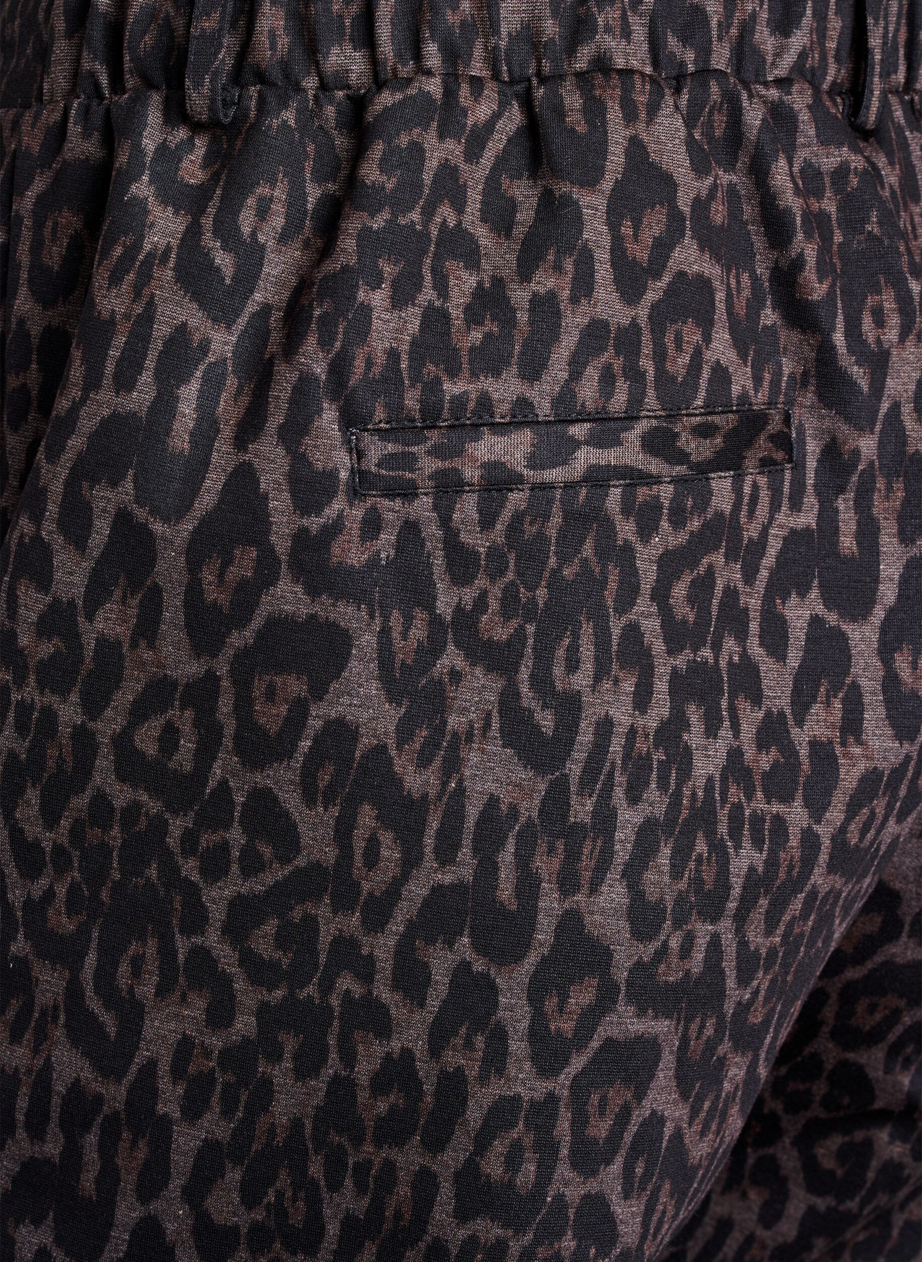 ZizziGek&uuml;rzte Hose mit Leopardenmuster, Braun, Packshot image number 3
