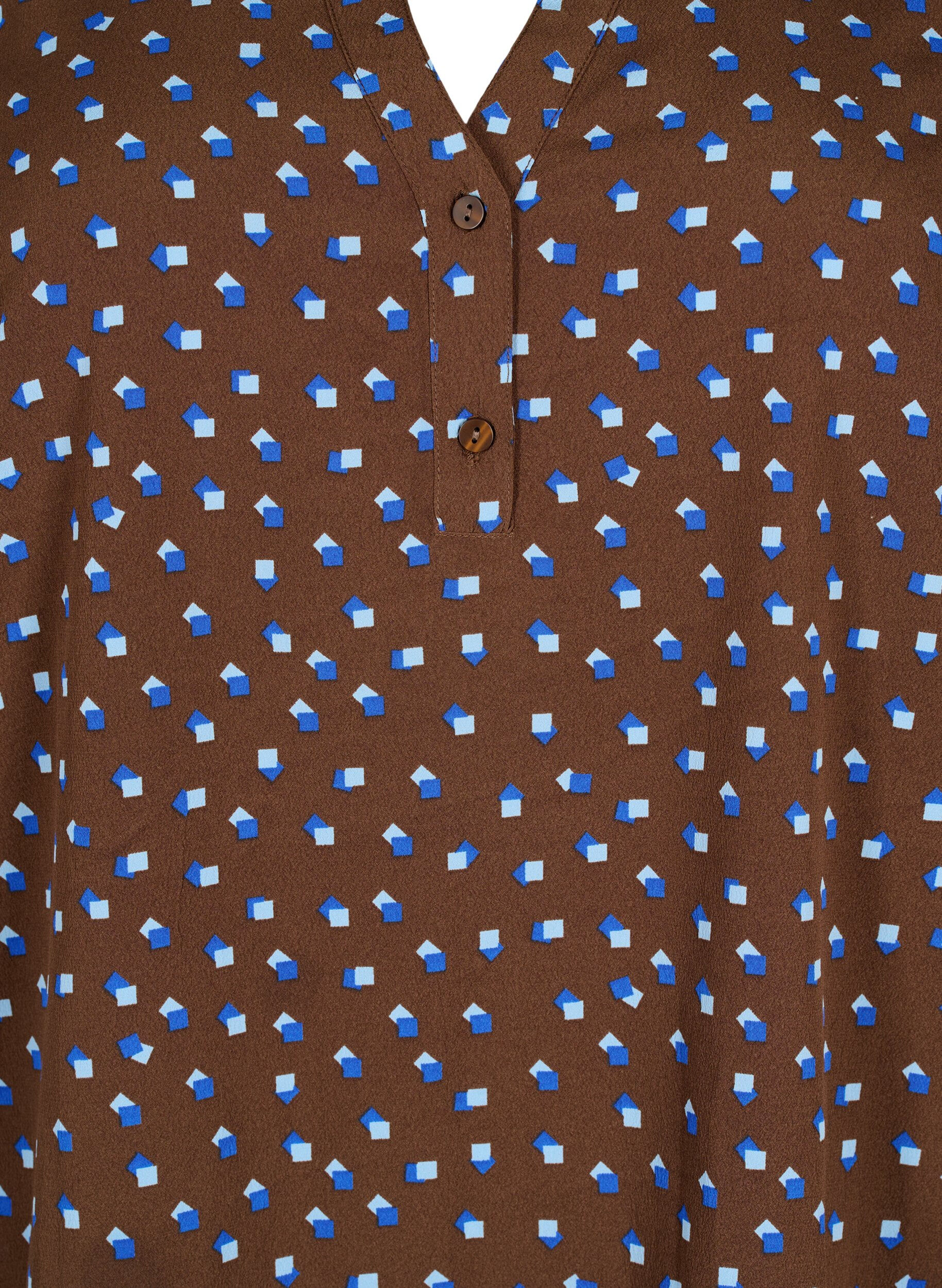 ZizziFLASH &ndash; Lang&auml;rmlige Bluse mit Druck, Chicory Coffee AOP, Packshot image number 2