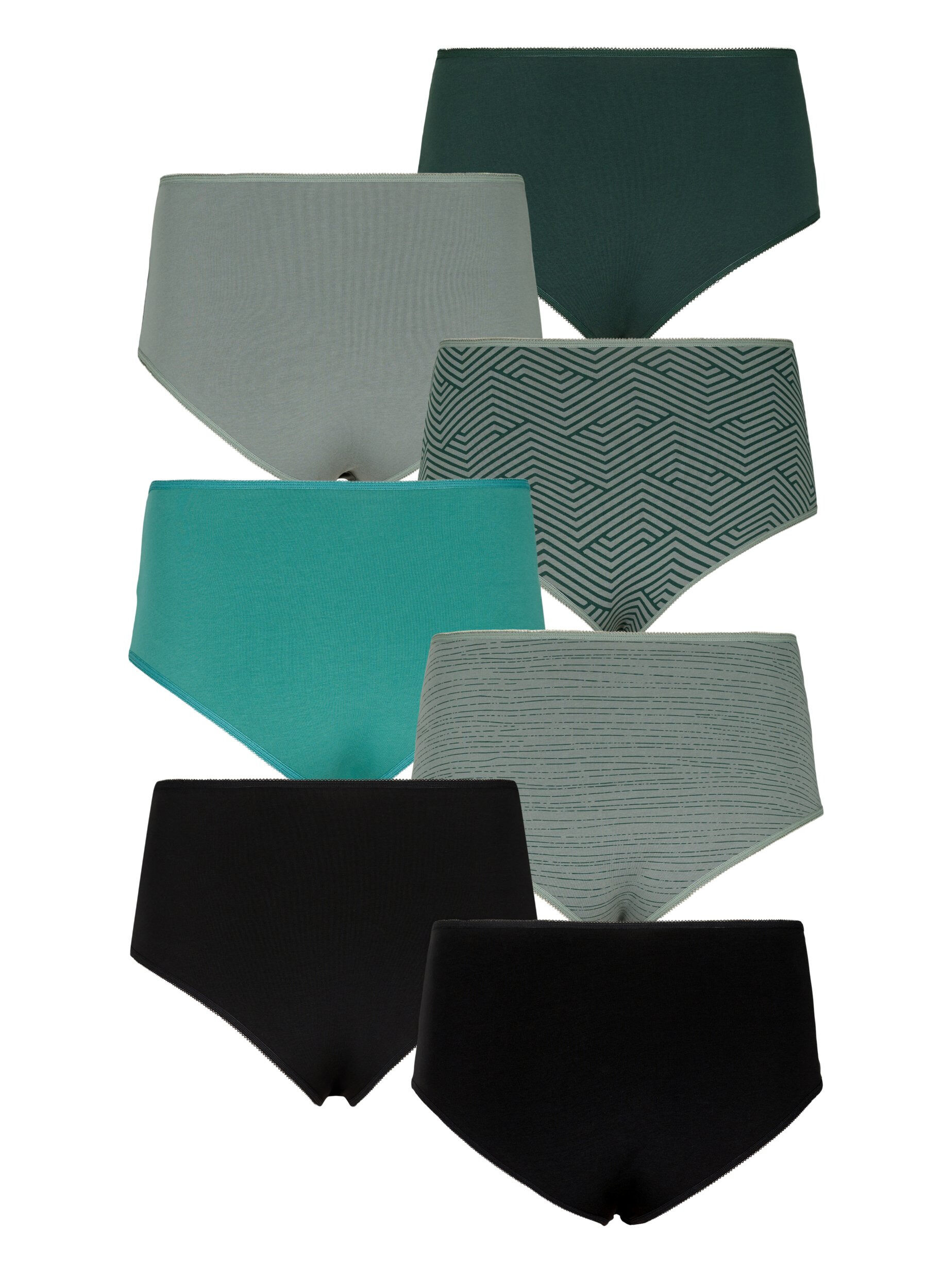 Zizzi7-Pack Hipster mit regul&auml;rer Taille, Scarab Multi Pack, Packshot image number 1