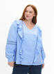 Bluse mit Ruffles und Lace Trim, Blau, Model image number 0