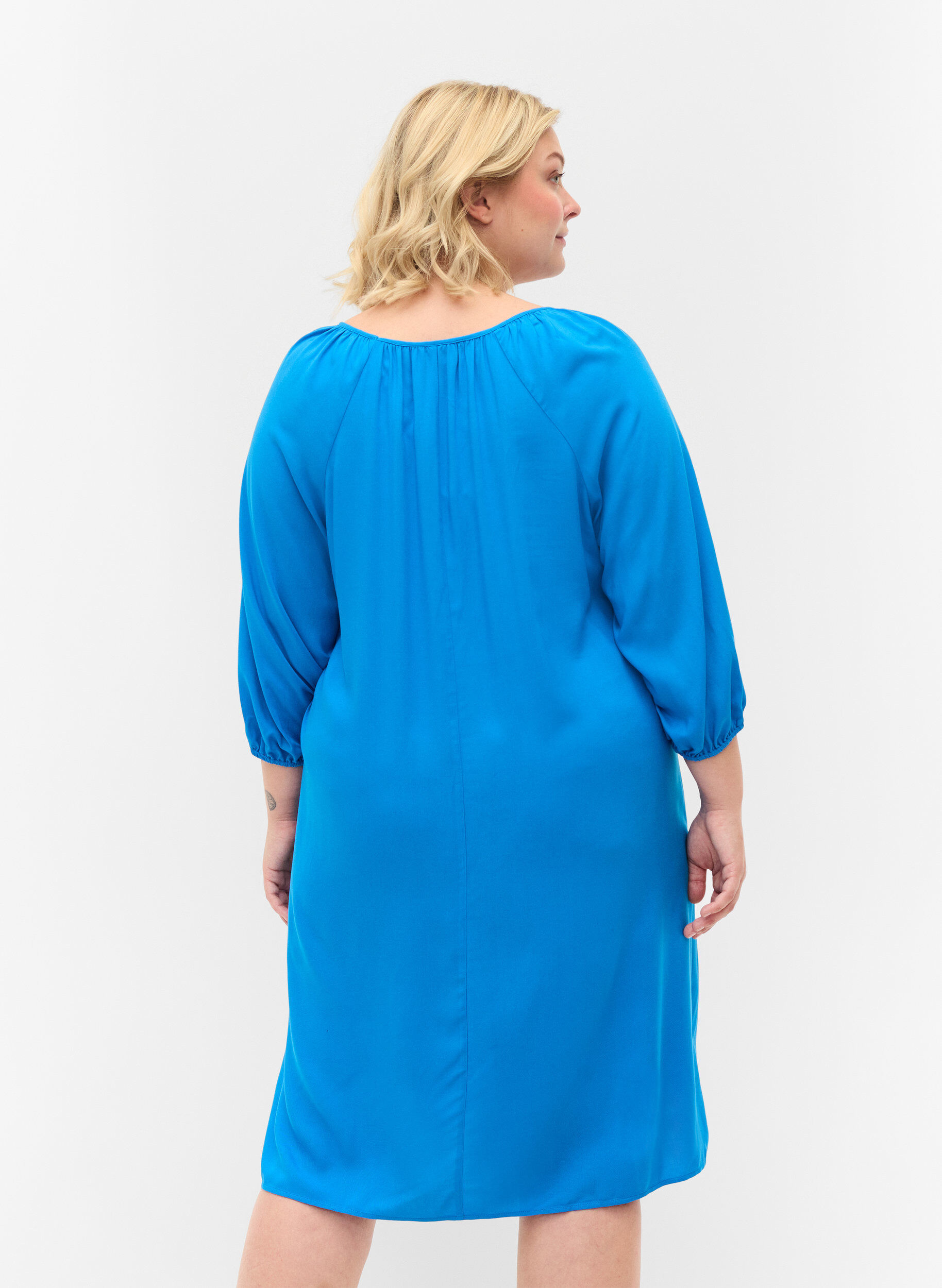 ZizziViskosekleid mit V-Ausschnitt, Indigo Bunting, Model image number 1