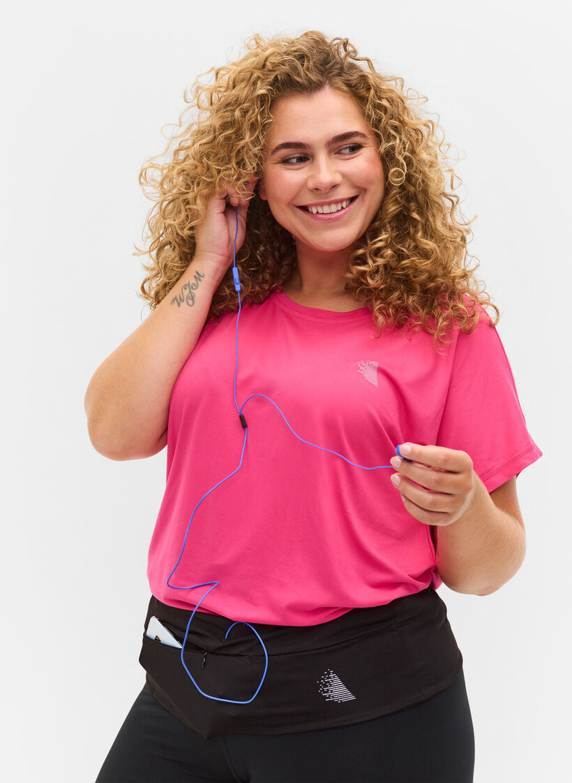 Laufgürtel mit Reflektoren und Taschen, Black, Model image number 0