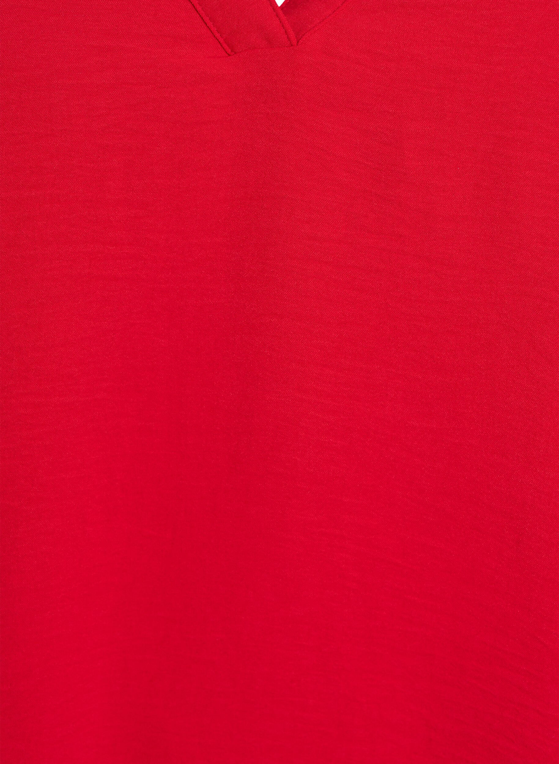 Zizzi&Auml;rmelloses Oberteil mit Faltendetails, Rot, Packshot image number 2