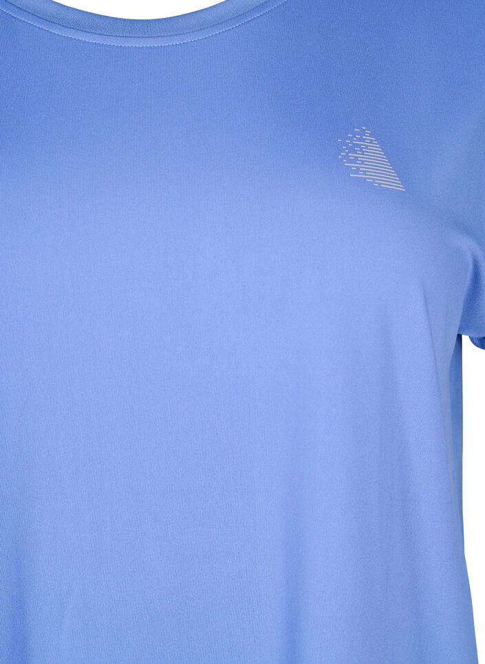 Einfarbiges Trainings-T-Shirt, Blau, Packshot image number 2