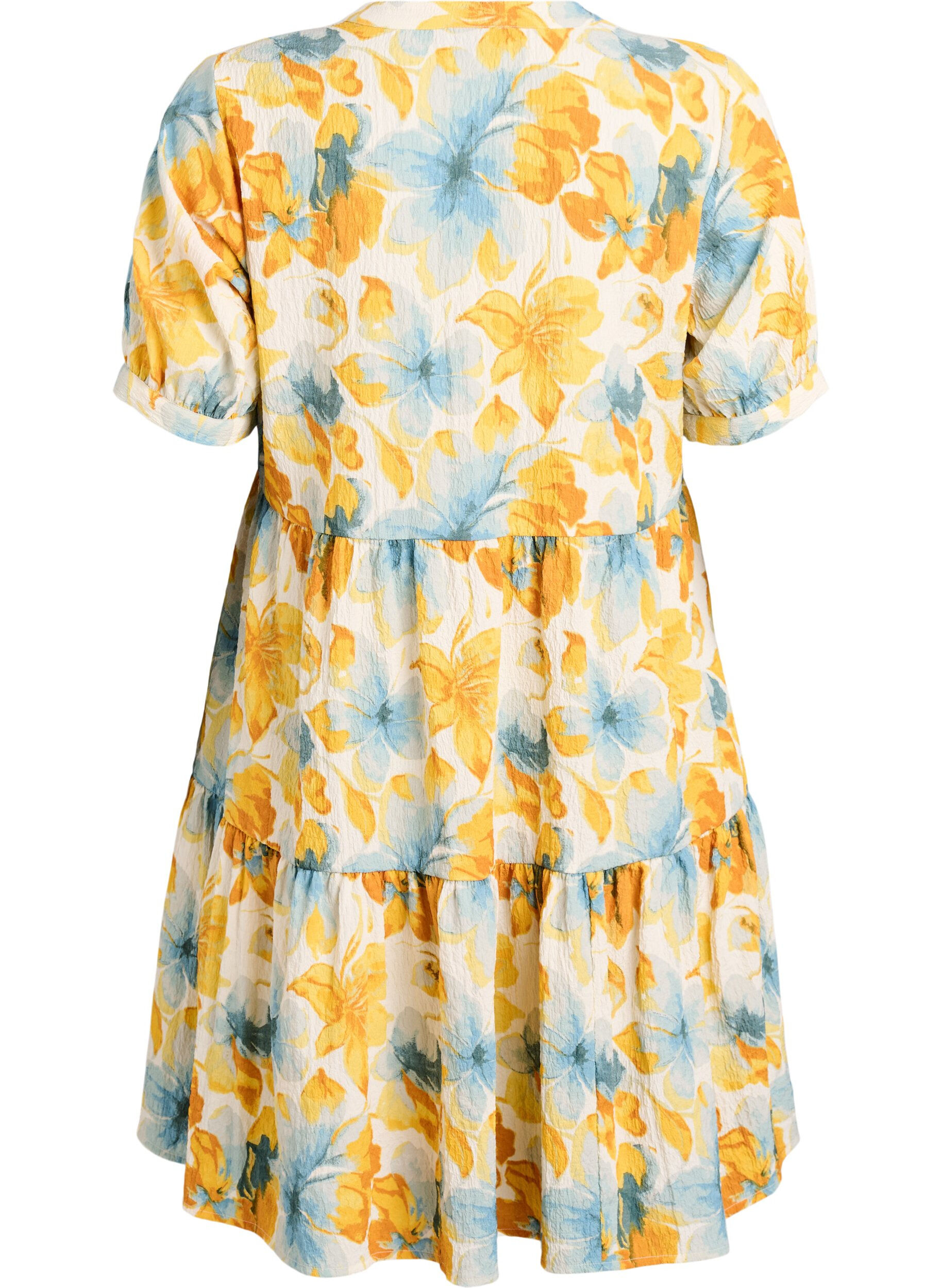 ZizziKurzes A-Linien-Kleid, Gelb, Packshot image number 1