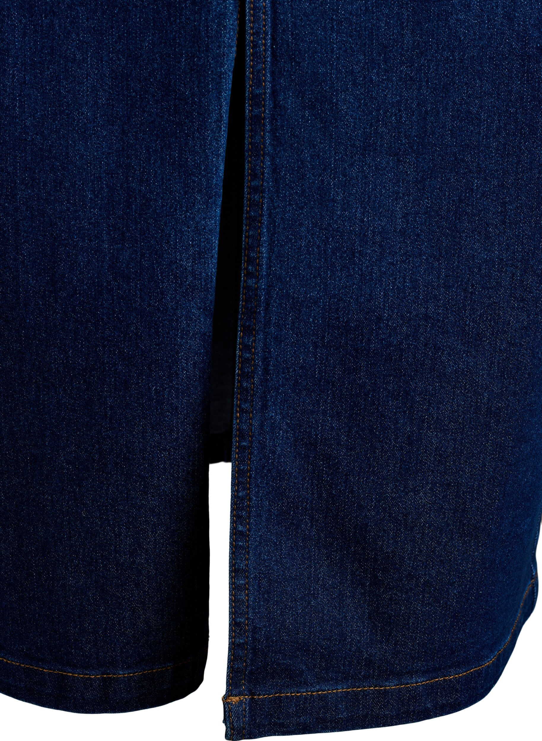 ZizziFLASH - Midi-Jeansrock mit vorderem Schlitz, Blau, Packshot image number 3