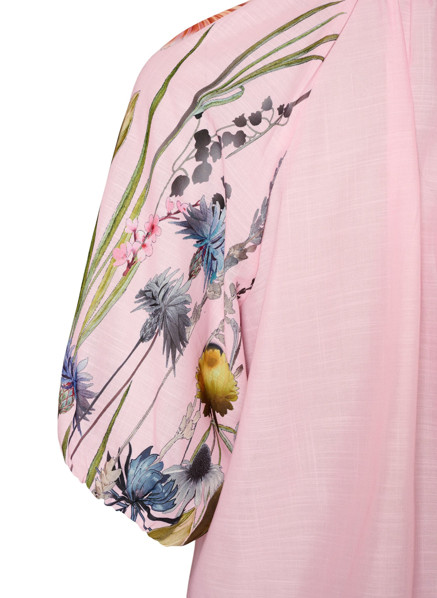 ZizziBluse mit Bindedetail und gebl&uuml;mten &Auml;rmeln, Pink, Packshot image number 3