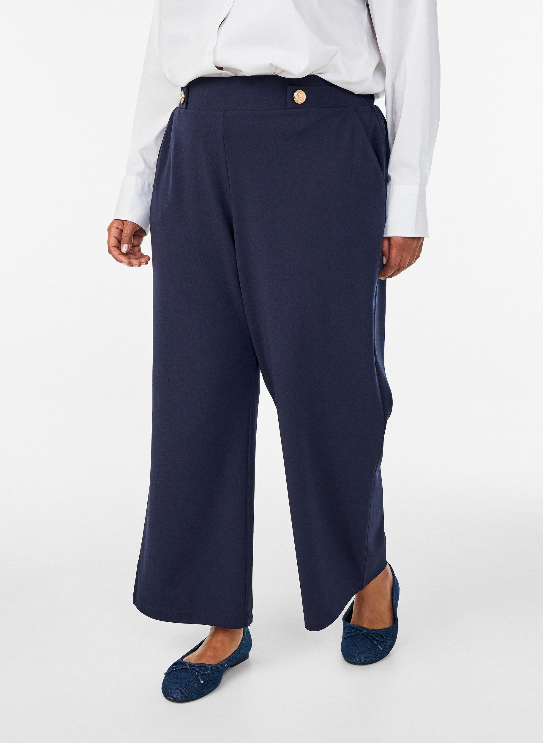ZizziLockere Hose mit Taschen, Blau, Model image number 2
