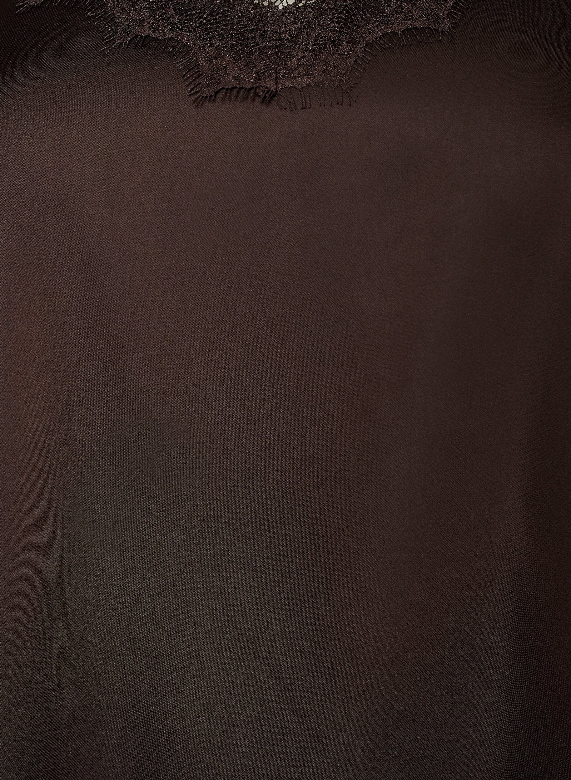 ZizziTop aus Satin mit Spitzen und asymmetrischem Saum, Braun, Packshot image number 2