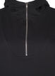 Sweat-Tunika mit Kapuze und Reißverschluss, Black, Packshot image number 2