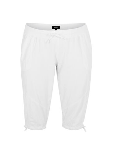 Capri-Hose aus Baumwolle, Bright White, Packshot image number 0