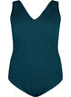 Badeanzug mit Krepp-Textur und Wickeleffekt, Dark Sea, Packshot image number 0