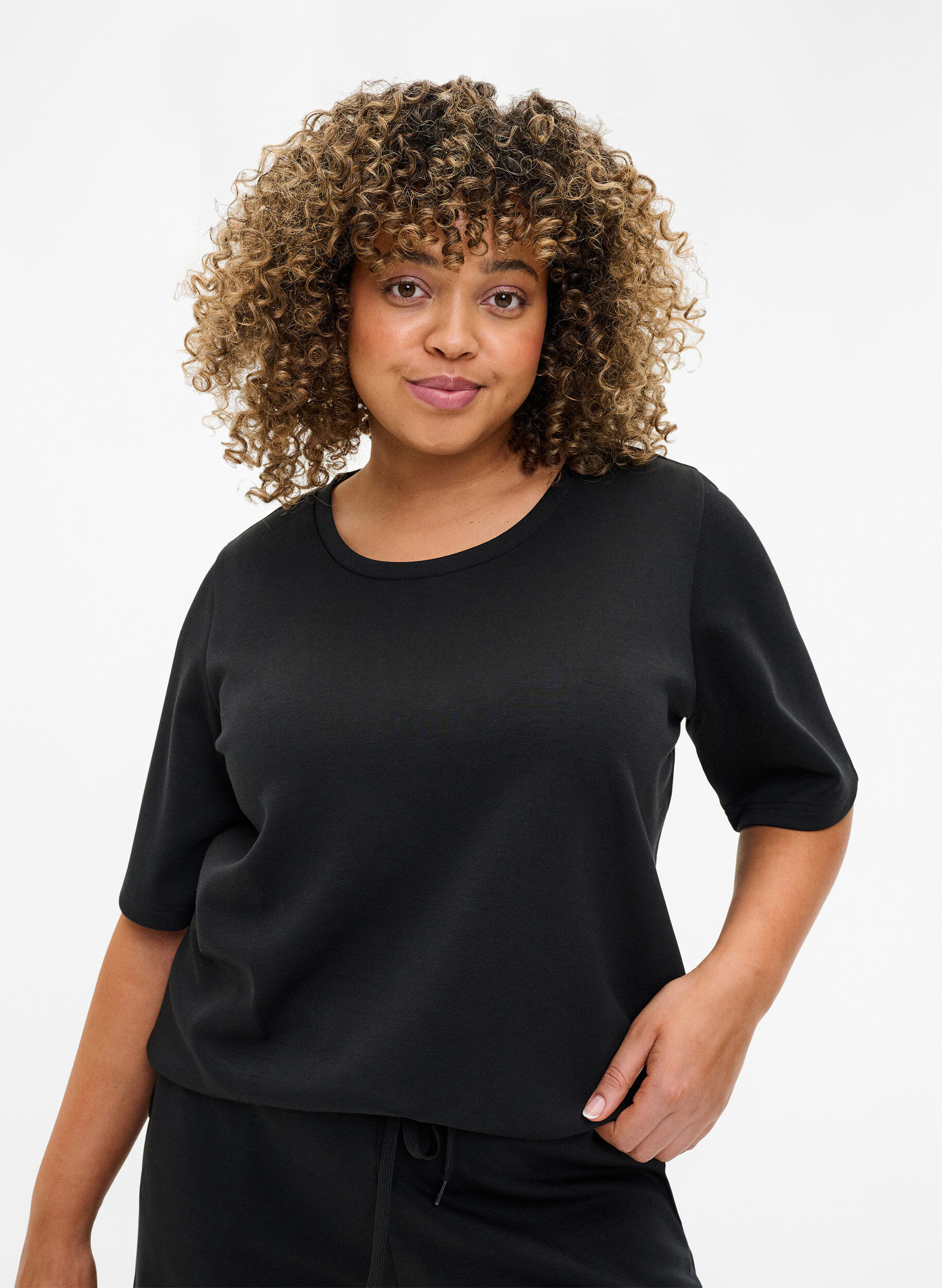 ZizziT-Shirt aus Modalgemisch, Schwarz, Model image number 0