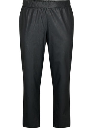 Hose aus Lederimitat mit Taschen, Black, Packshot image number 0