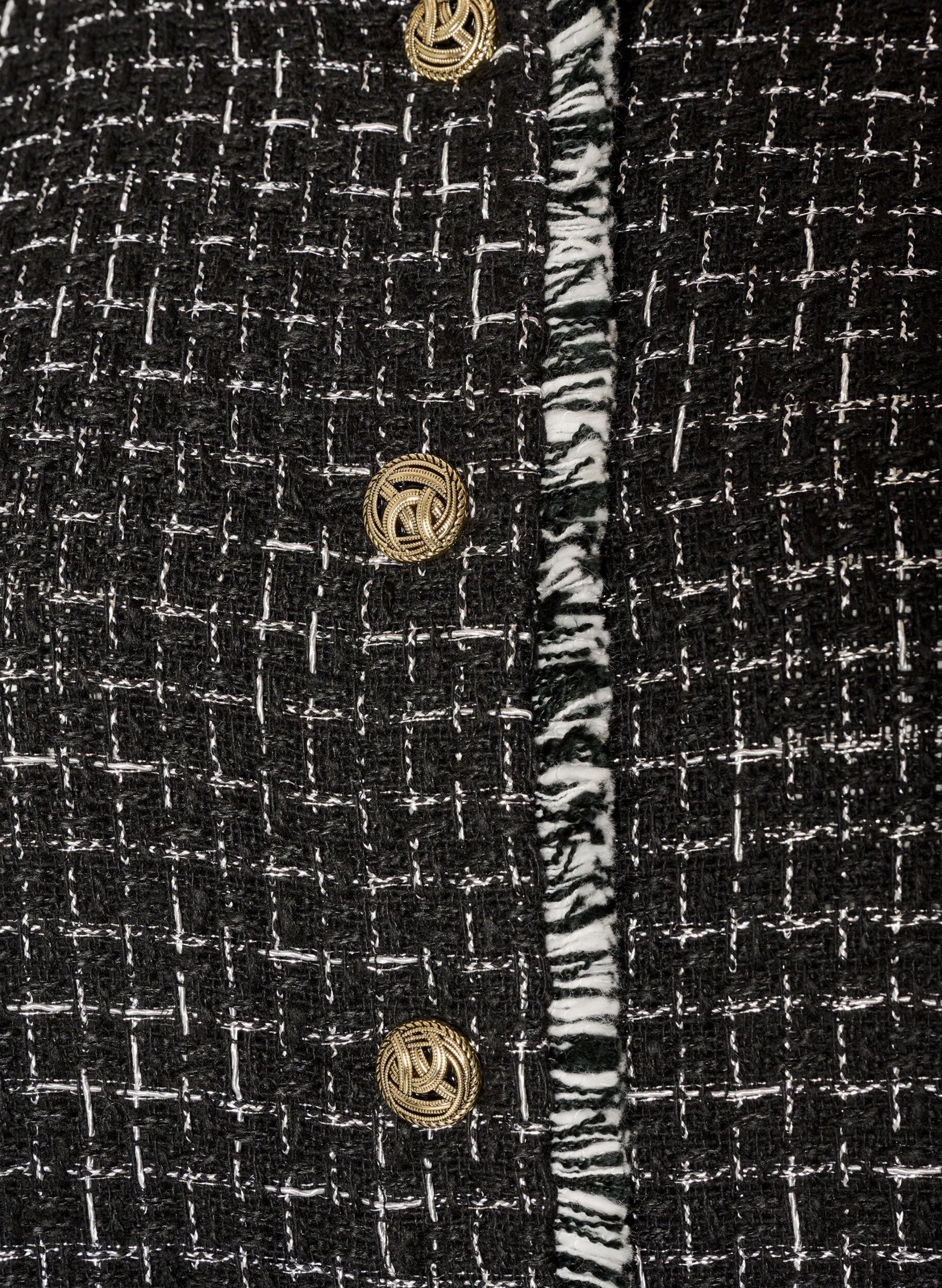 ZizziKarierte Weste mit Zierkn&ouml;pfen, Schwarz, Packshot image number 2