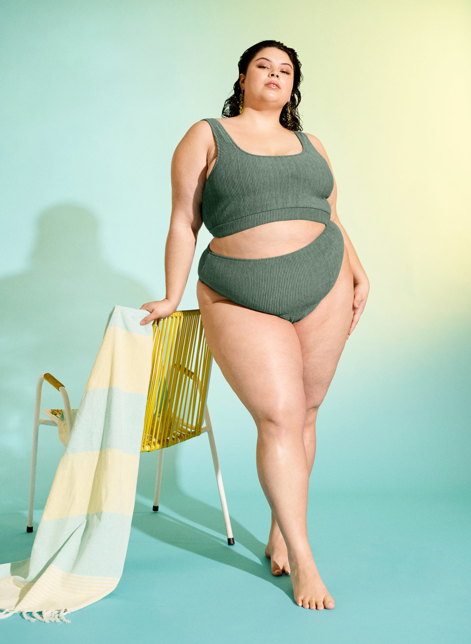 ZizziBikini-Hose mit Krepp-Struktur, Gr&uuml;n, Image image number 0