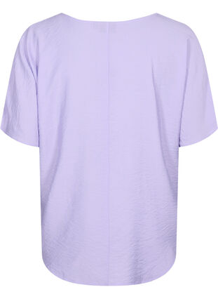 Viskose Bluse mit kurzen Ärmeln und V-Ausschnitt, Lavender, Packshot image number 1