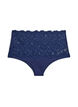 Hipster-Panty mit hoher Taille und Spitze, Medieval Blue, Packshot image number 0
