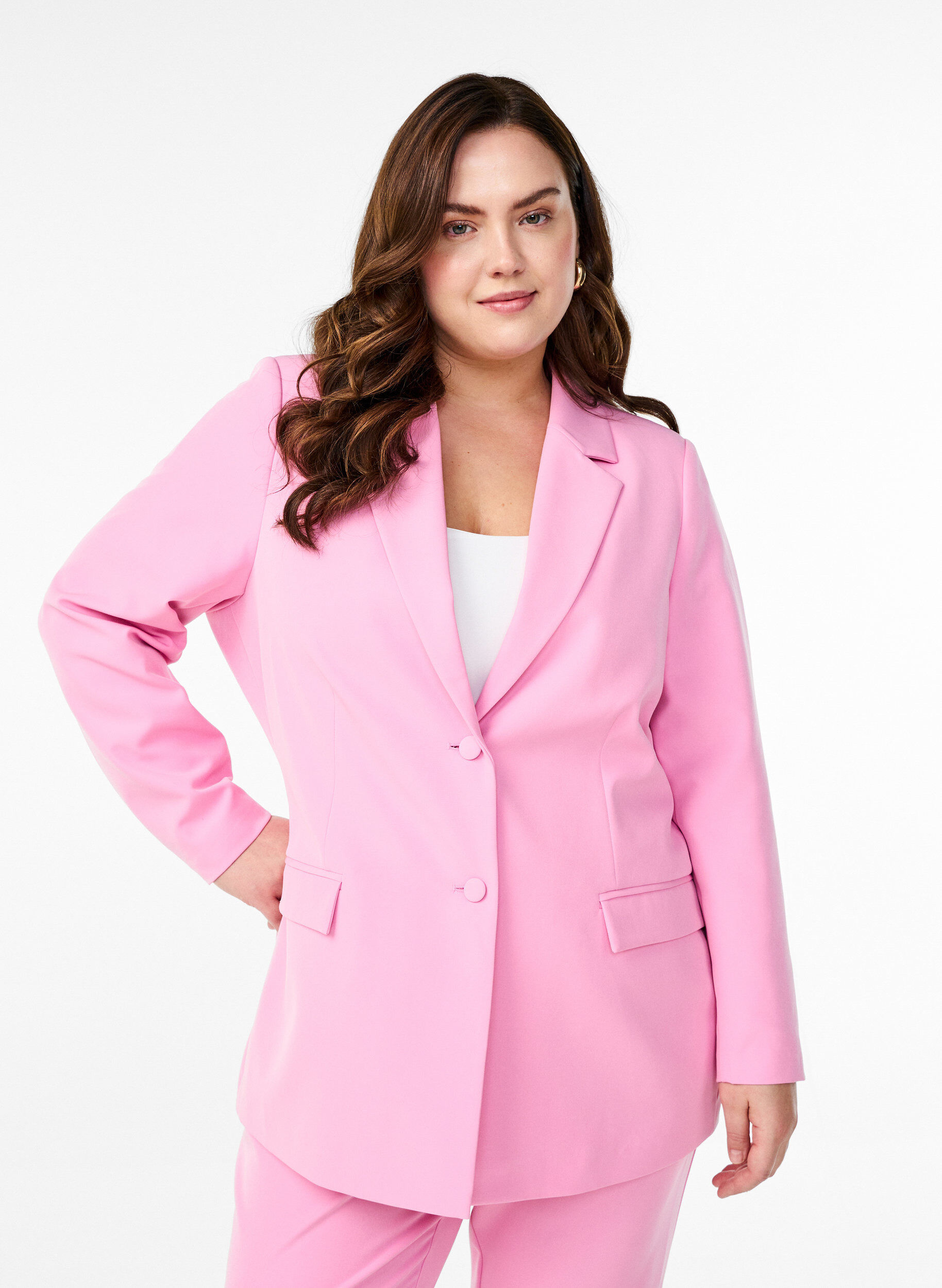 ZizziKlassischer Blazer mit Knopfverschluss, Pink, Model image number 0