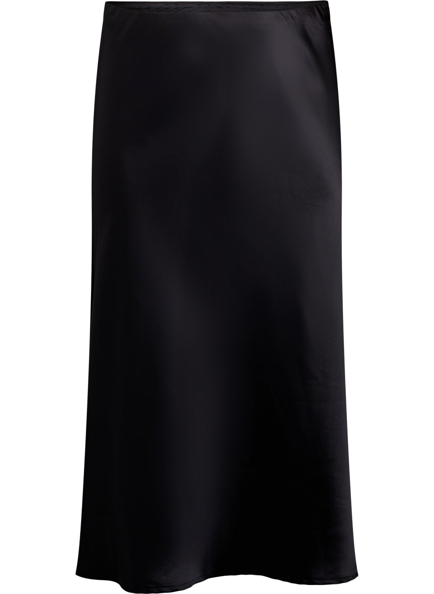 ZizziMidirock aus Satin, Schwarz, Packshot image number 0