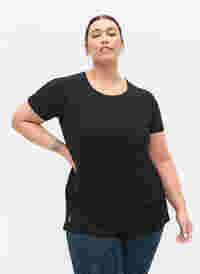 Trainings-T-Shirt aus Viskose mit Rückenausschnitt, Black, Model