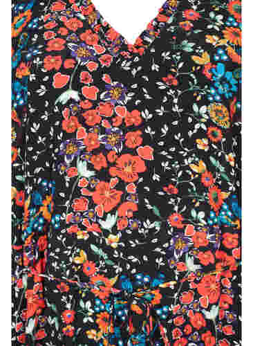 Florales Kleid in hochwertiger Viskose, Black Flower, Packshot image number 2