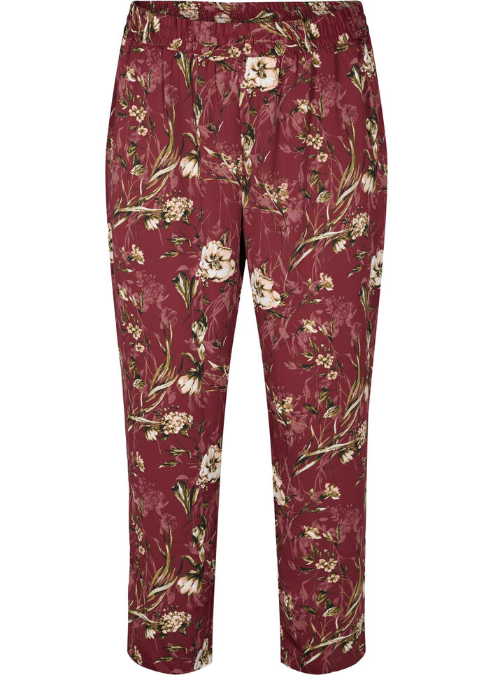 Pyjama Hose mit Bllumen-Print, Cabernet Flower Pr., Packshot image number 0