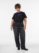 T-Shirt aus Baumwolle mit Textprint, Schwarz, Model image number 1
