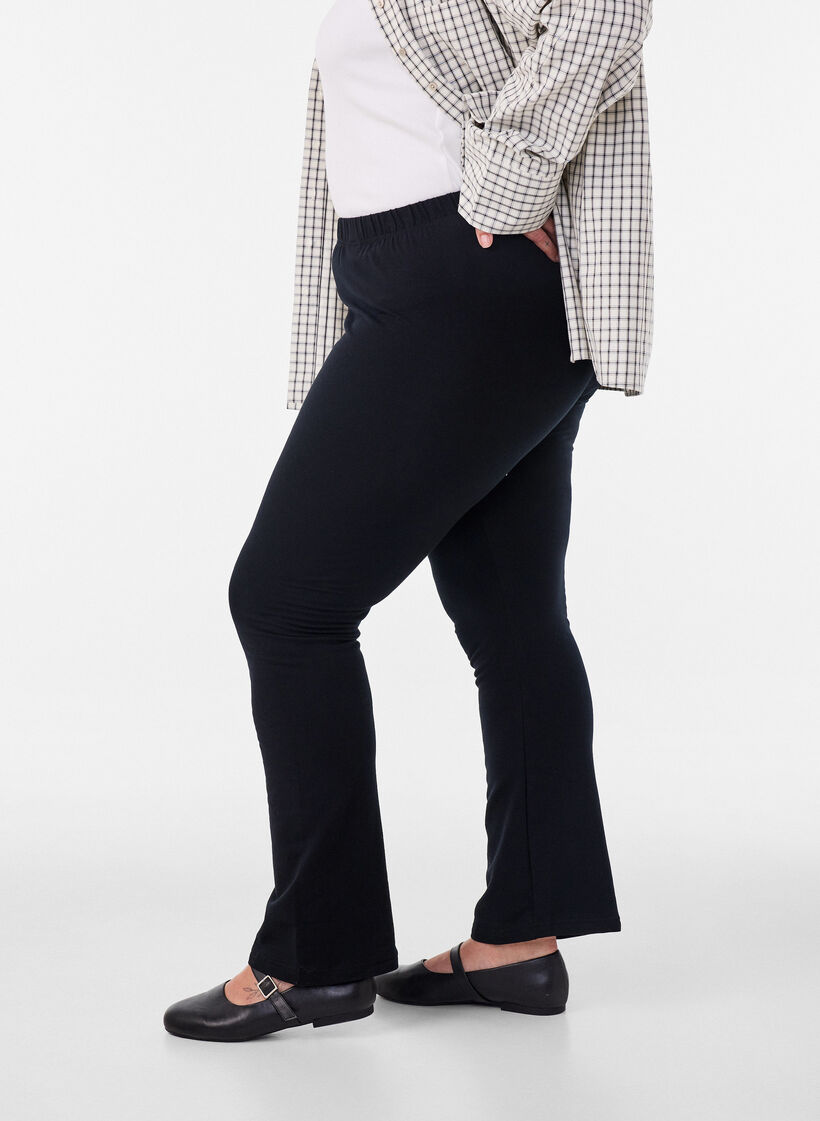 Jerseyhose mit ausgestelltem Bein, Schwarz, Model image number 3