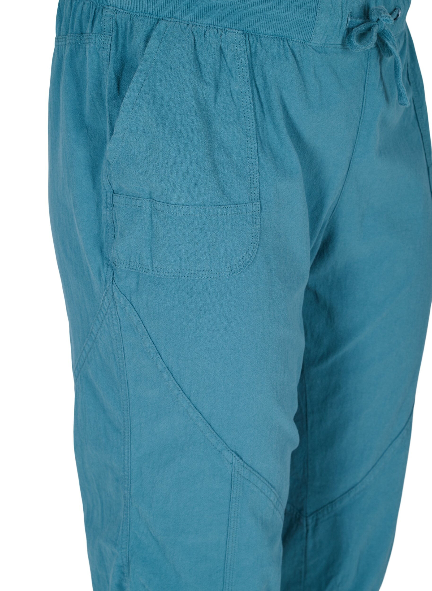 ZizziLockere Caprihose aus Baumwolle, Petrol, Packshot image number 2
