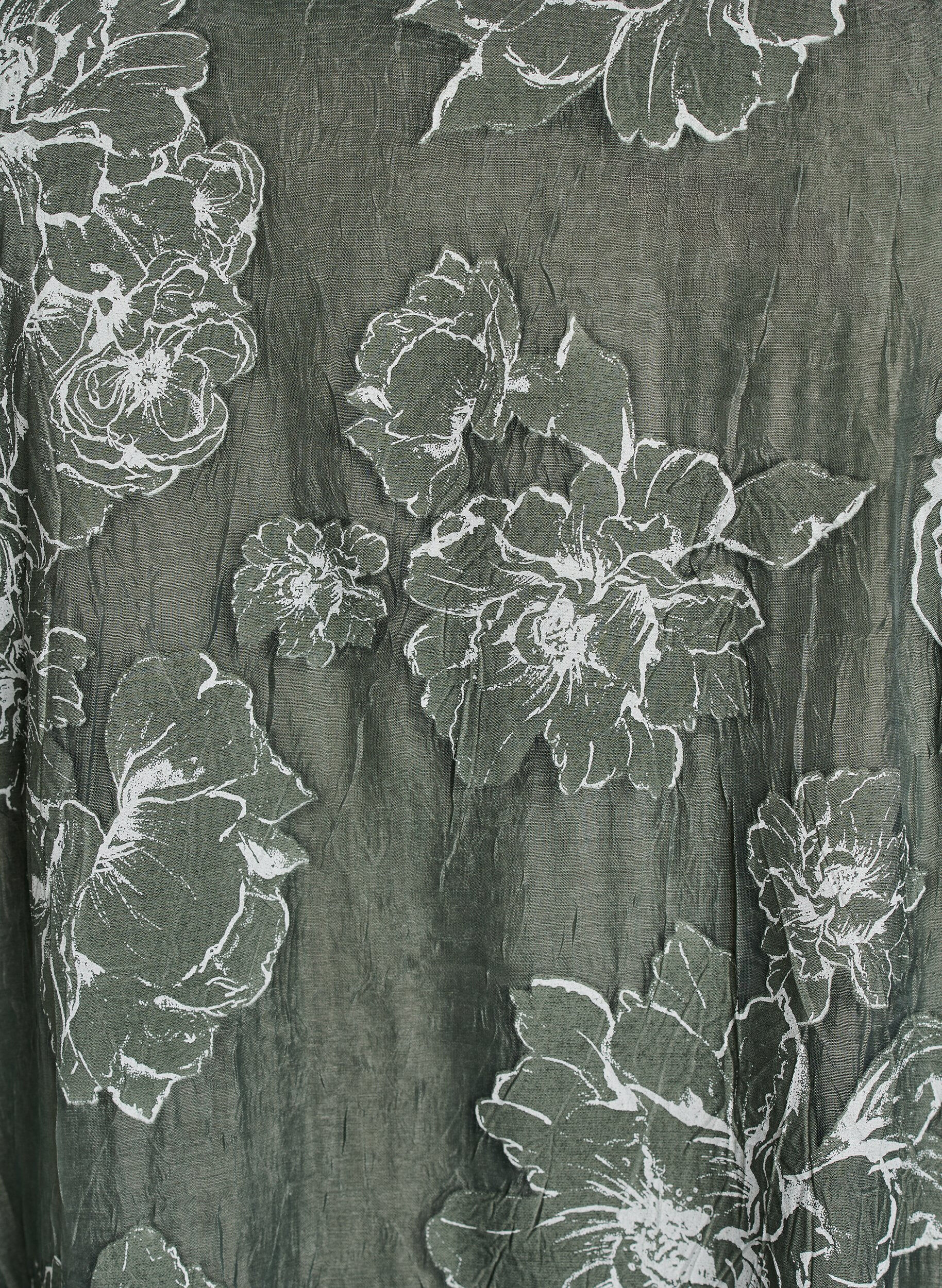 ZizziMidikleid mit Blumenprint und transparenten 3/4-&Auml;rmeln, Gr&uuml;n, Packshot image number 2