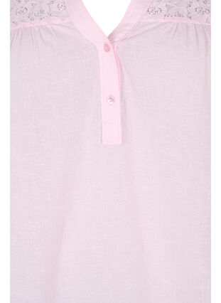 Baumwollbluse mit Spitzendetails, Pink-A-Boo, Packshot image number 2