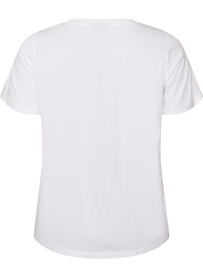 T-Shirt aus Baumwolle mit Print, Wei&szlig;, Packshot image number 1