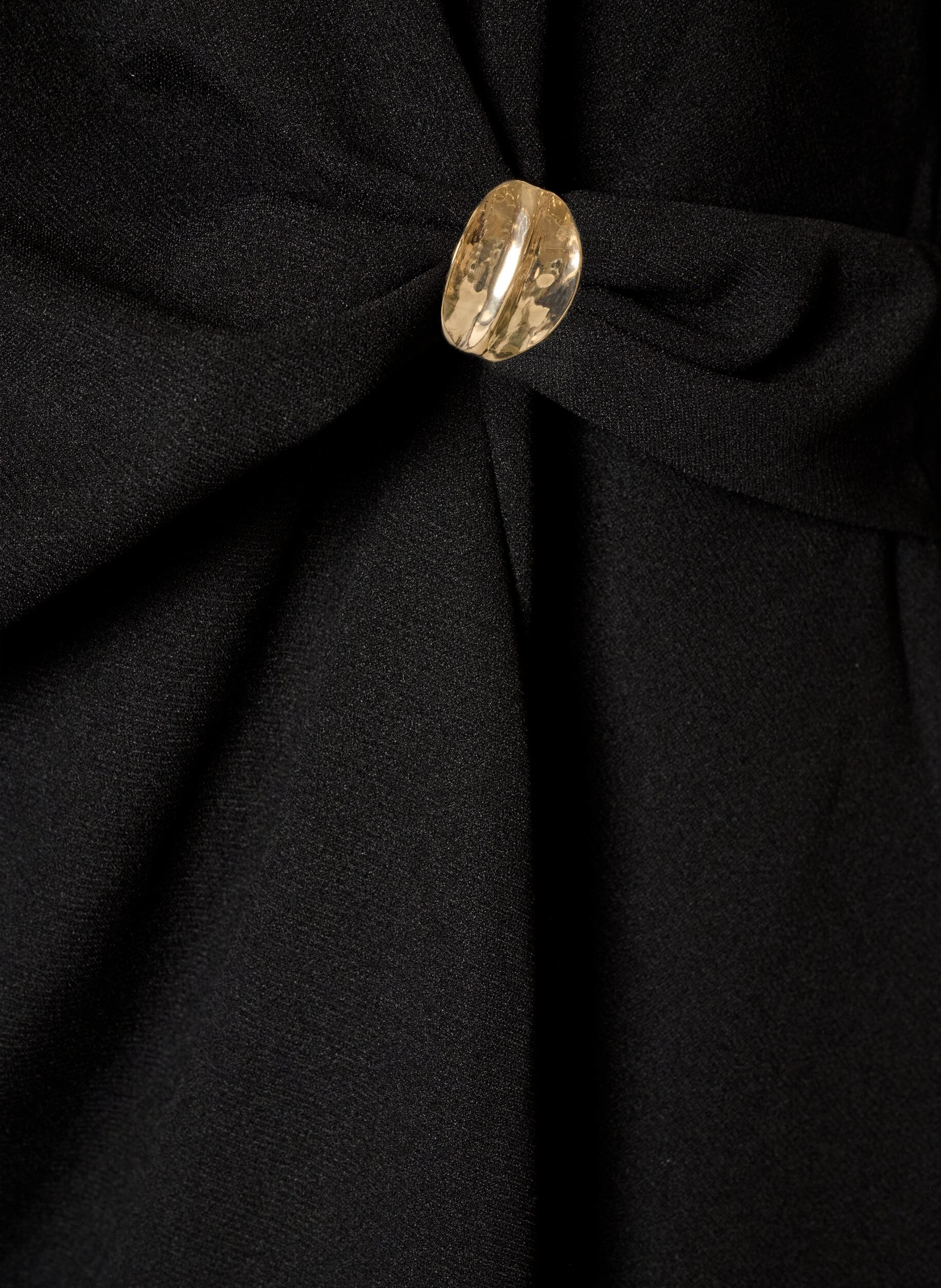 ZizziBluse mit asymmetrischer Drapierung und 3/4-&Auml;rmeln, Schwarz, Packshot image number 3