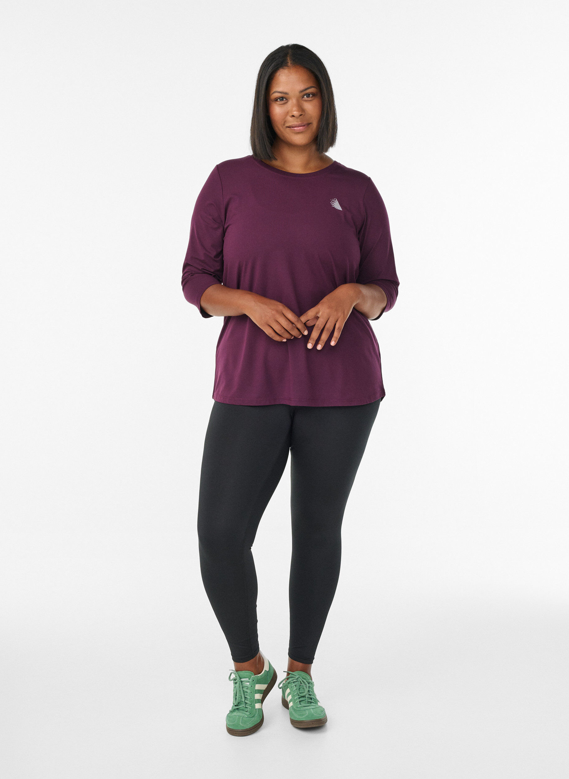 ZizziTrainingsshirt mit 3/4-&Auml;rmeln, Lila, Model image number 1