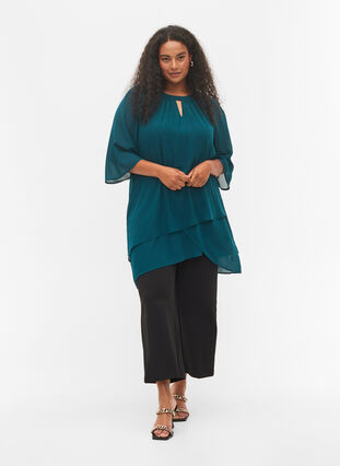 Chiffonbluse, Deep Teal, Model image number 2