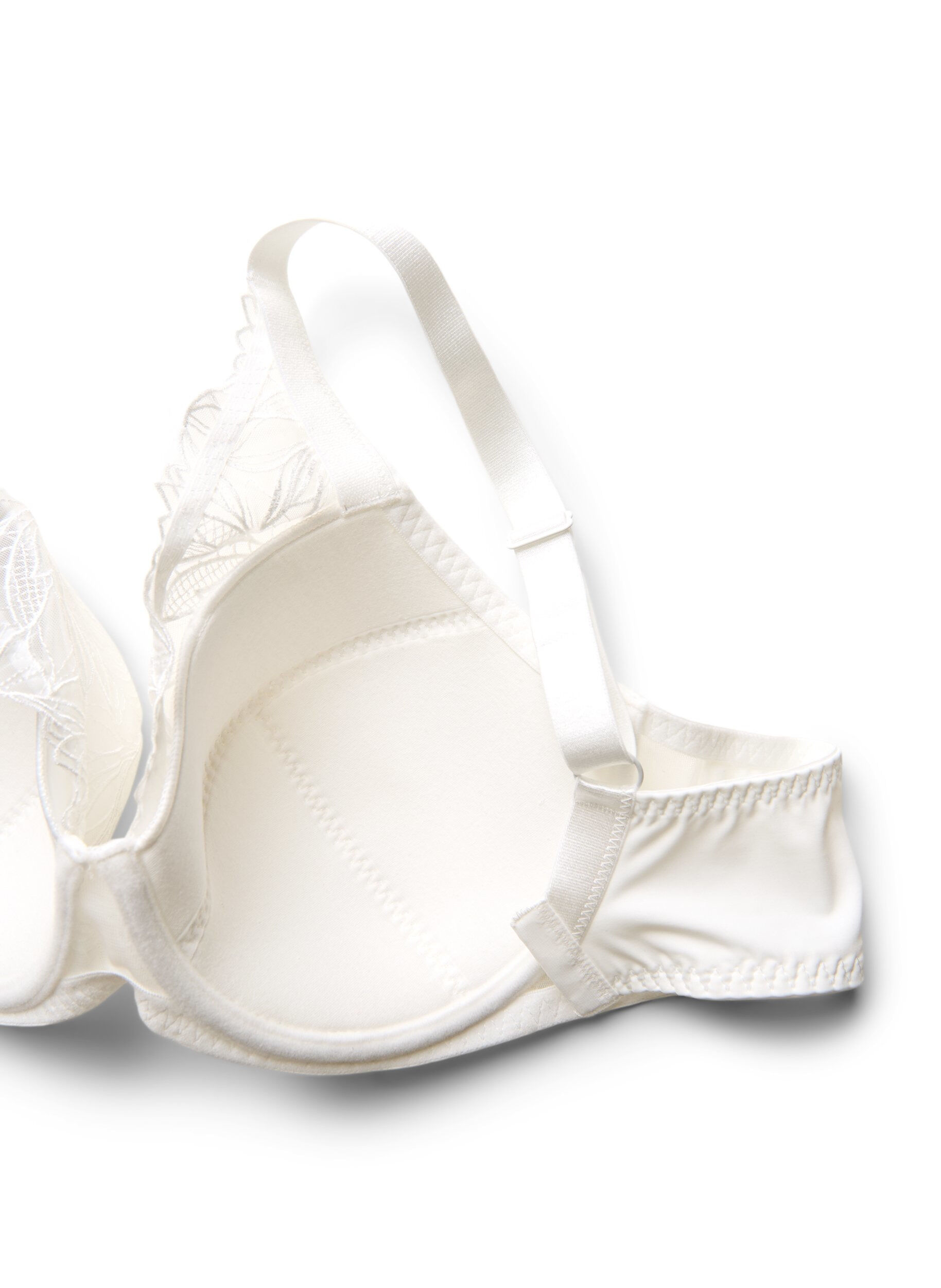 ZizziGepolsterter Spitzen-BH mit B&uuml;gel, Wei&szlig;, Packshot image number 3