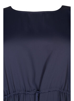 Kurzarm Midi-Kleid mit justierbarer Taille, Evening Blue, Packshot image number 3