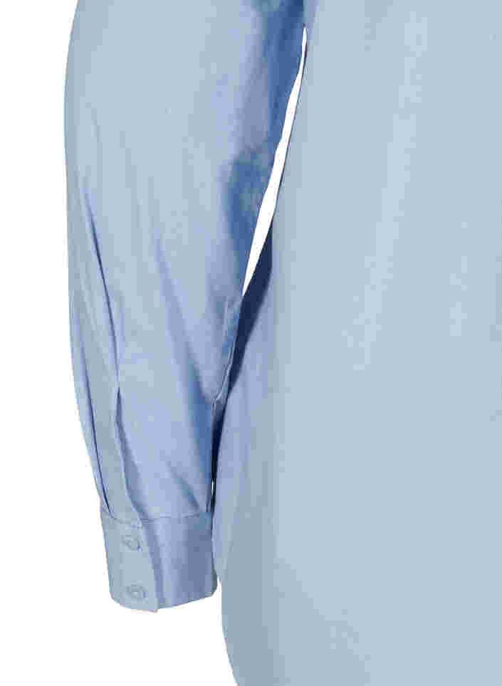 Hemdbluse aus Bio-Baumwolle mit Kragen und Knöpfen, Blue Heron, Packshot image number 3