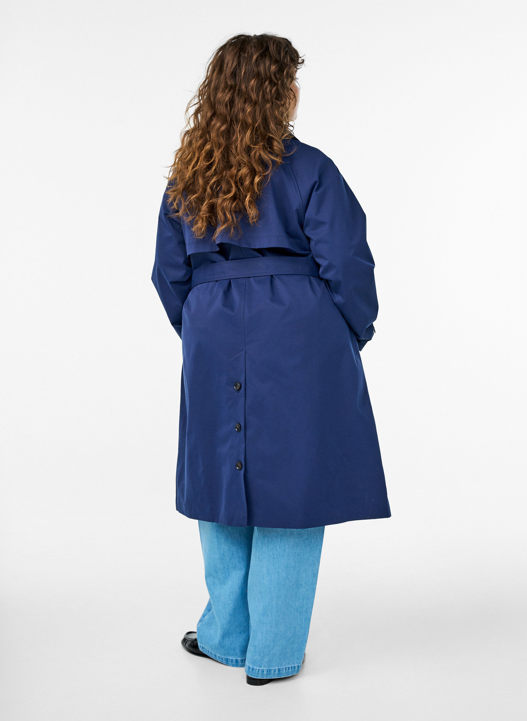 ZizziTrenchcoat mit G&uuml;rtel und Schlitzen, Blau, Model image number 1